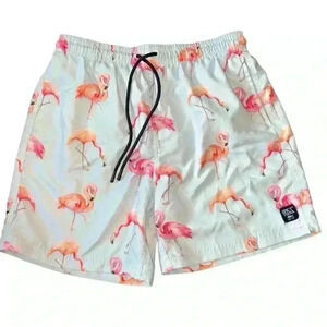 Spicy Tuna Sz M Swim Trunks Coastal Flamingos‎ Vacation Cruise